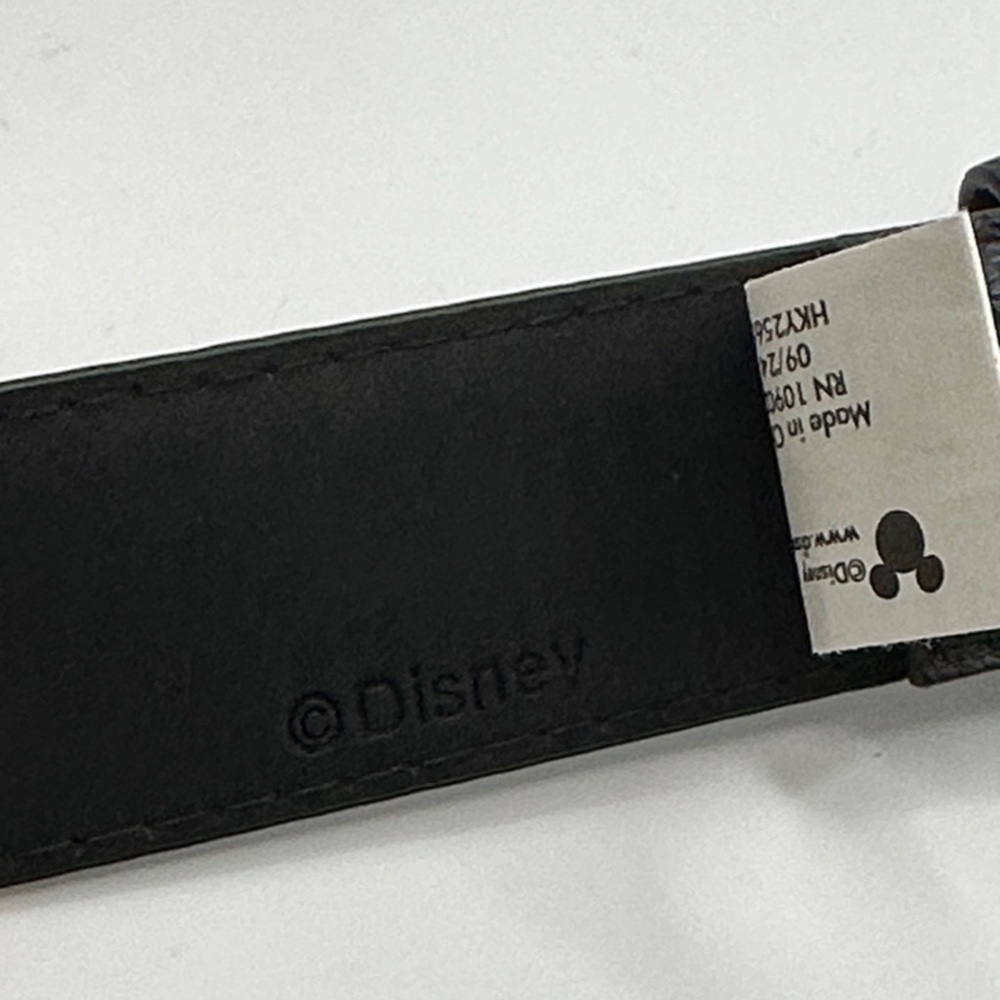 Disney Black Leather Belt with Silver Buckle - Picture 2 of 2